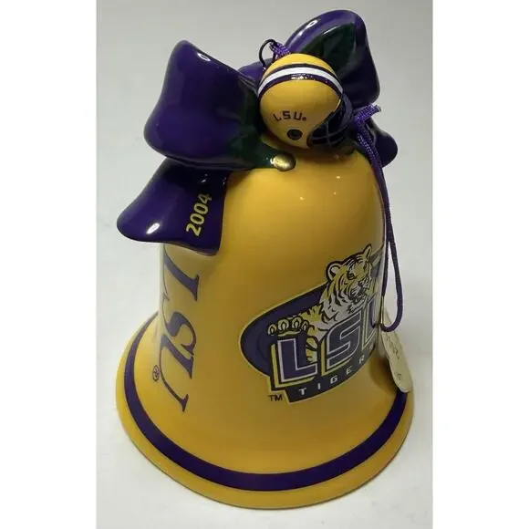 Danbury Mint 2004 LSU Christmas Bell Ornament With Original Box Vintage - Picture 3 of 13